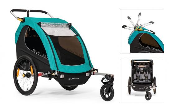 Burley Kinderfahrradanhnger Encore X Doppelbuggy Turquoise